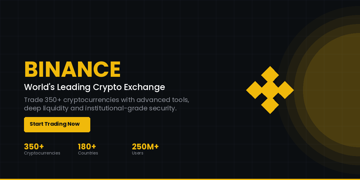 Binance exchange signup page showing competitive maker and taker fee tiers for spot and futures trading