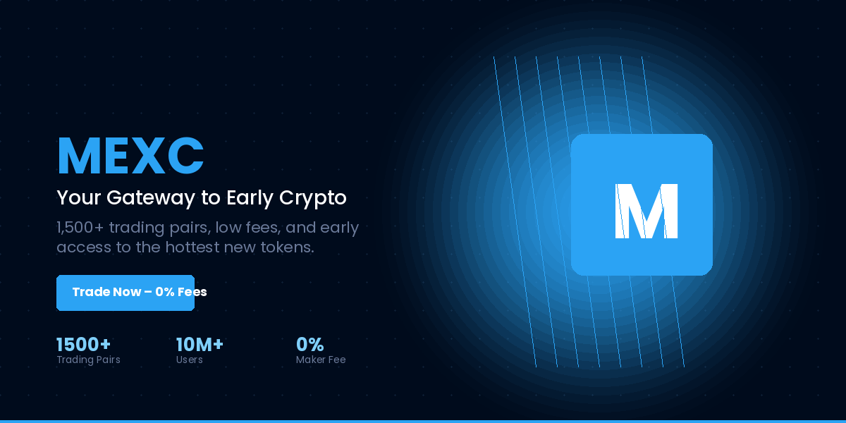 MEXC exchange interface highlighting zero percent maker fees